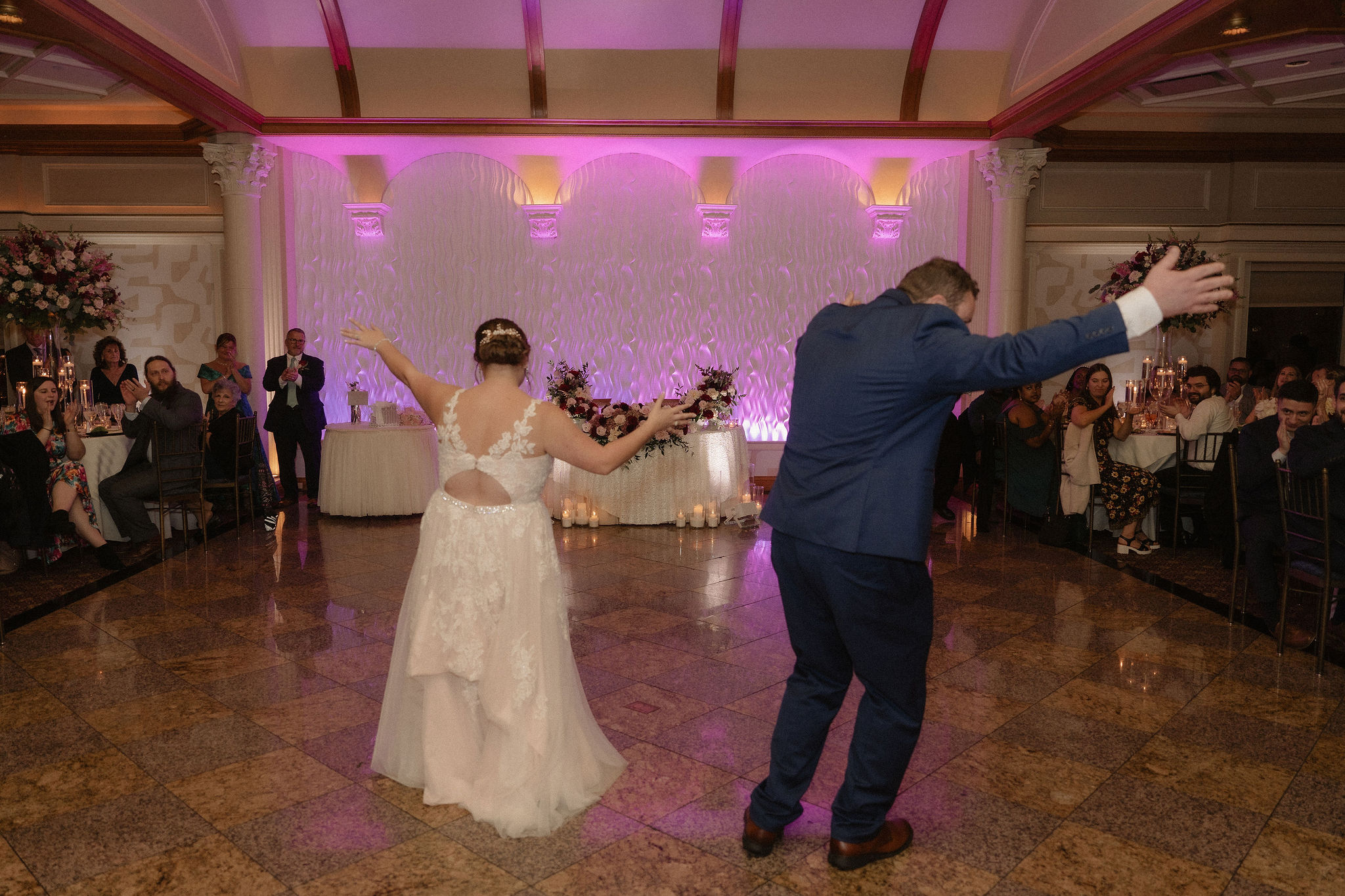 wedding reception at giovanni waters edge couple first dance