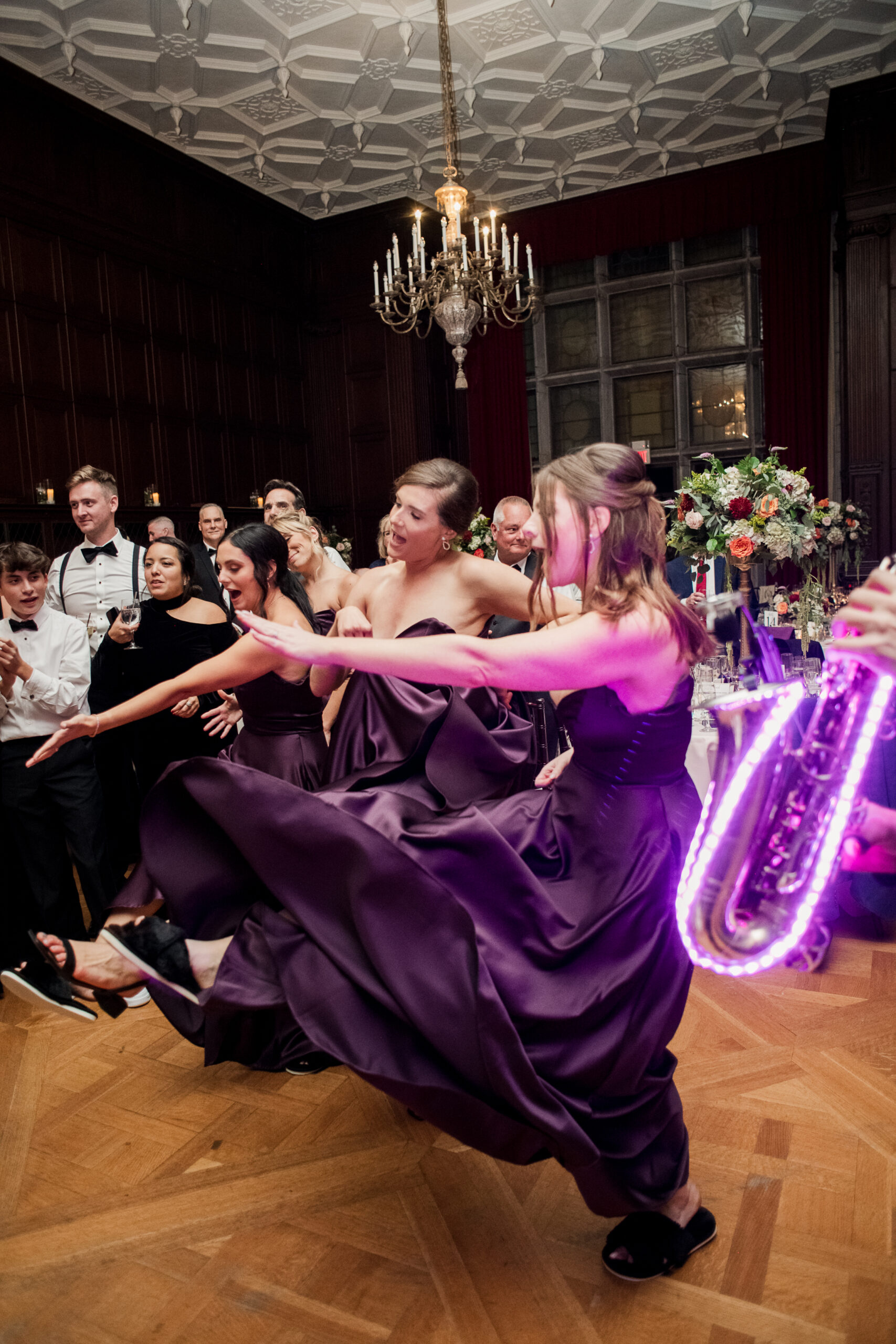 reid castle at manhattanville bridesmaids dancing