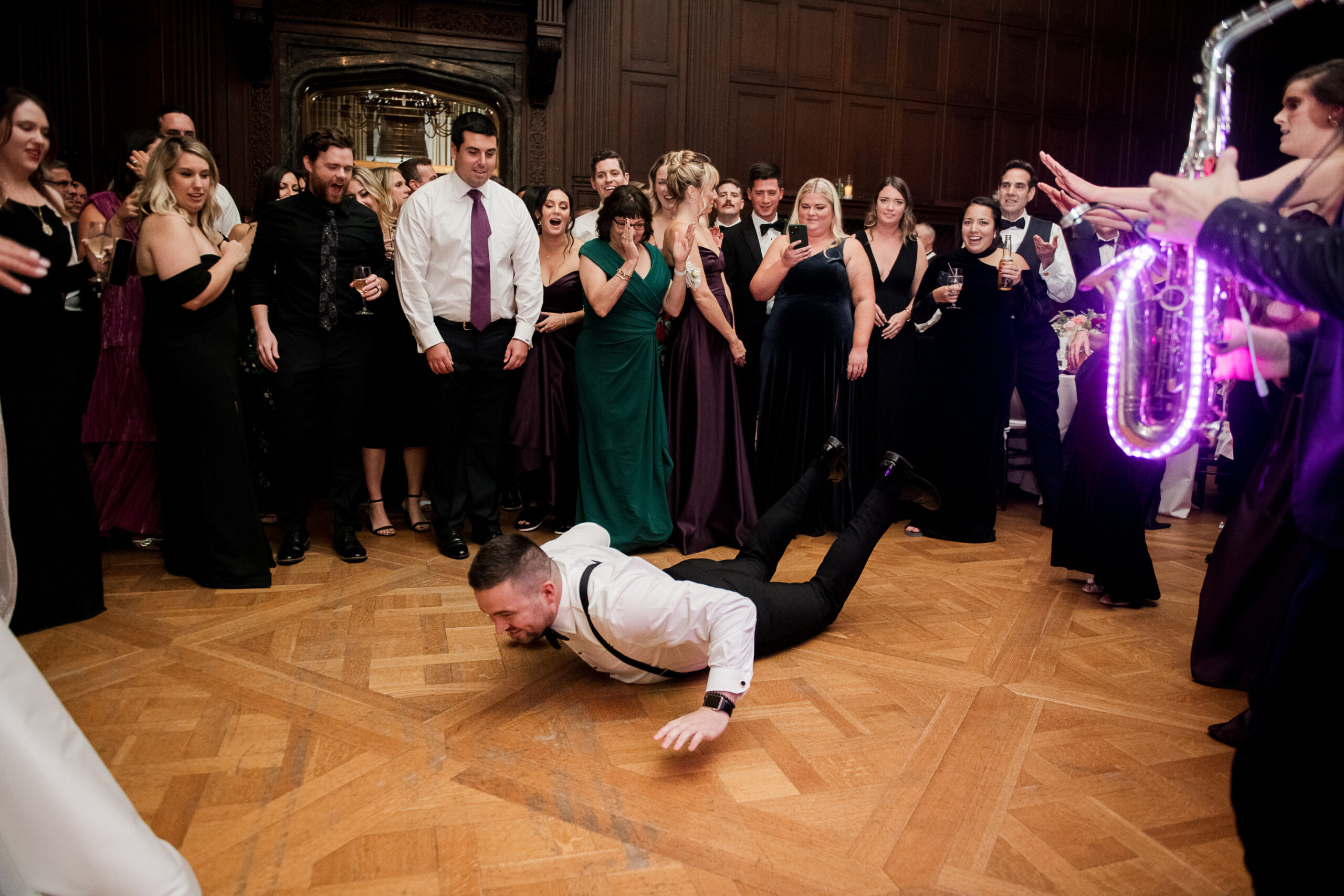 reid castle at manhattanville man doing the worm on dance floor