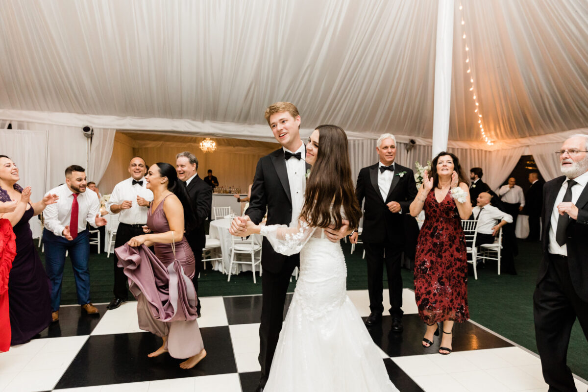 Wainwright House wedding bride and groom dancing