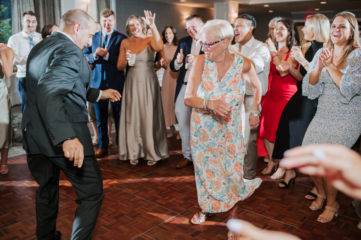 Waters Edge Wedding Venue, Westbrook CT wedding guests on dance floor