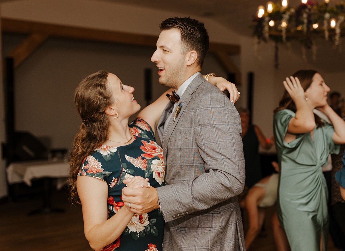 couple dancing at a Magnanini Winery wedding reception