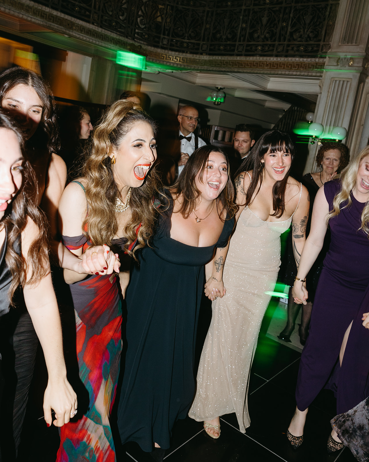 crowd on dance floor during baltimore wedding reception