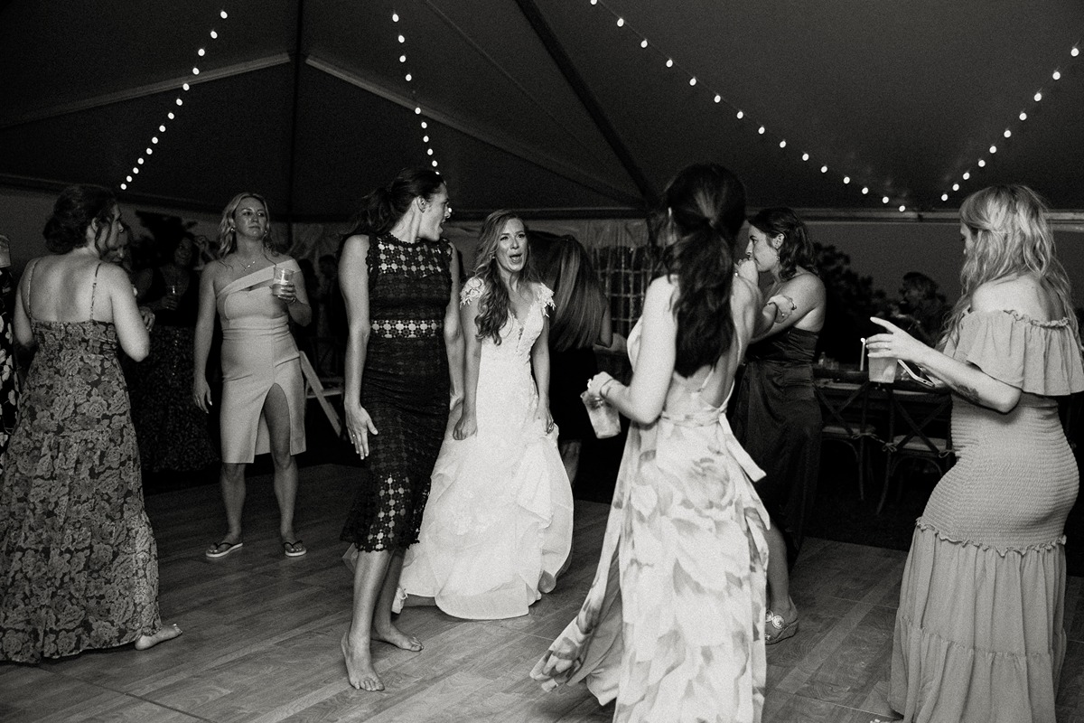 tented wedding reception at private residence in new hampshire