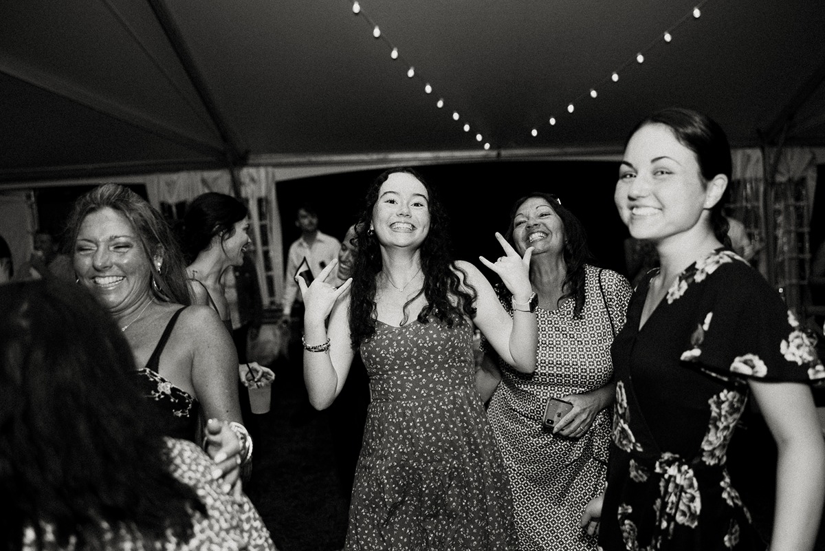 crowd on dance floor at new hampshire wedding