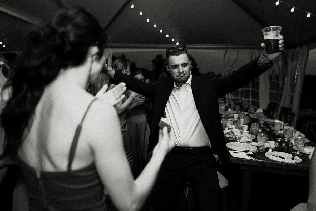 wedding crowd at reception in new hampshire
