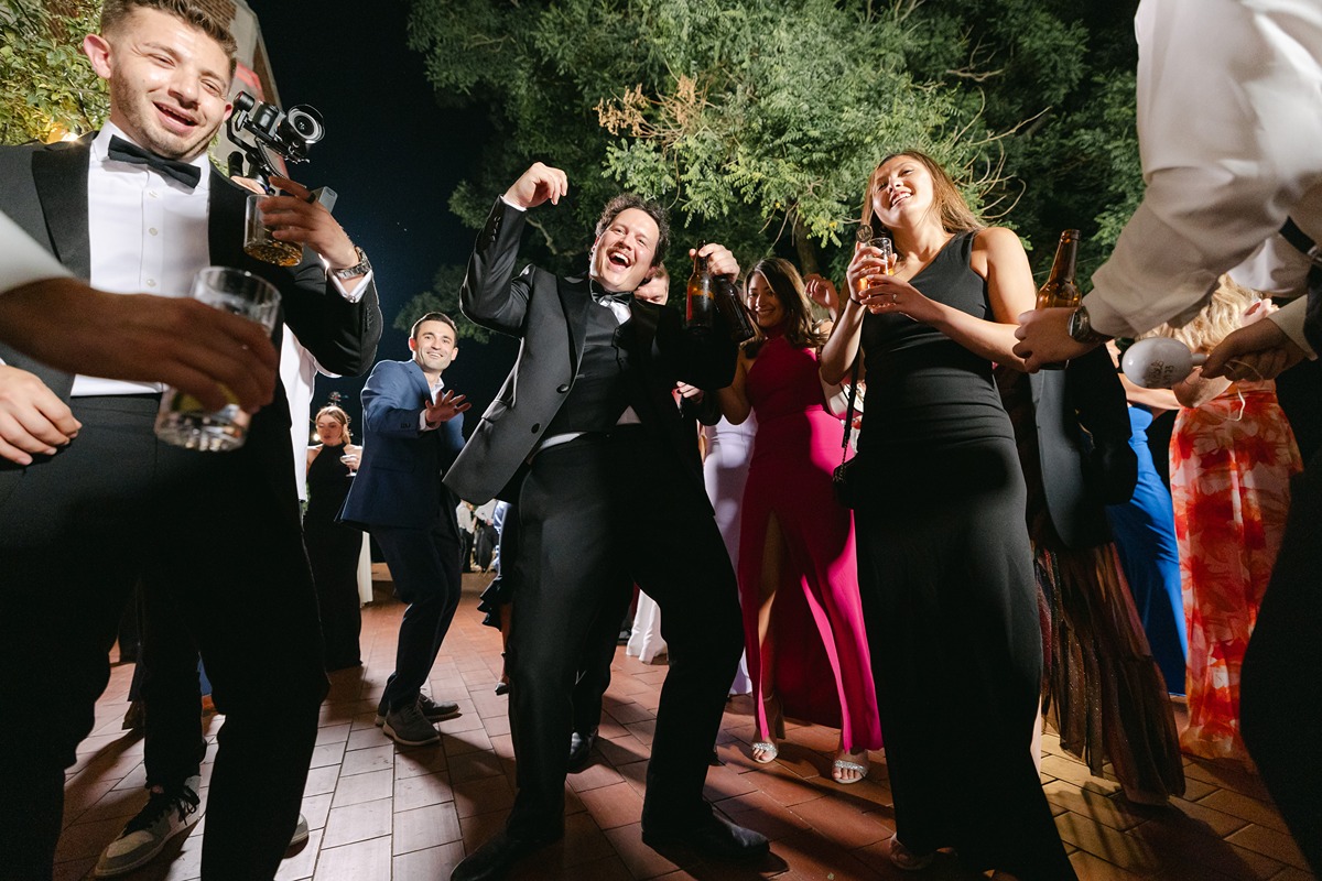 upward angle photo of a busy dancefloor