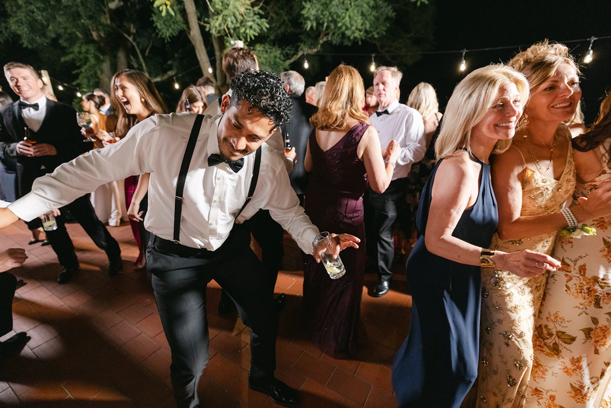 busy dancefloor full of wedding guests