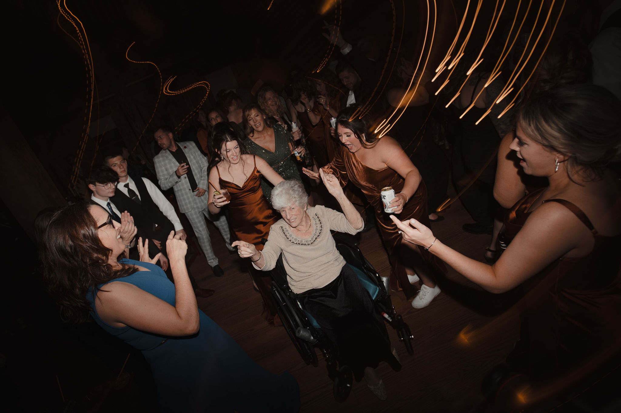 Grandma dancing at wedding at The Preserve at Chocorua in Tamworth NH